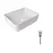 Комплект Qtap Tern: Раковина накладна прамокутна 480х370х135 мм White + Донний клапан PU02
