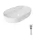 Комплект Qtap Scorpio: Раковина накладна овальна 600х400х120 мм White + Донний клапан PU02
