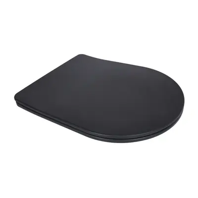 Сидіння для унітаза (Robin 660, Scorpio 520,660) 460x362x50 мм, Matt Black, з мікроліфтом, Slim Duroplast, Quick Release QTSC179MB47352 Qtap