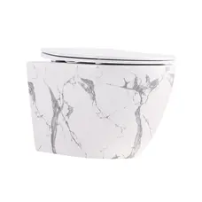 Унітаз підвісний Robin Ultra Quiet 490×365×325 мм, Marble, з сидінням Slim Duroplast / Soft-close / Quick Release QT13332381АSMR Qtap