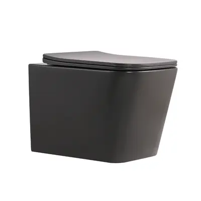 Унітаз підвісний Qtap Tern Ultra Quiet 520×345×325 мм, Anthracite, з сидінням Slim Duroplast / Soft-close / Quick Release QTTER26AN48999