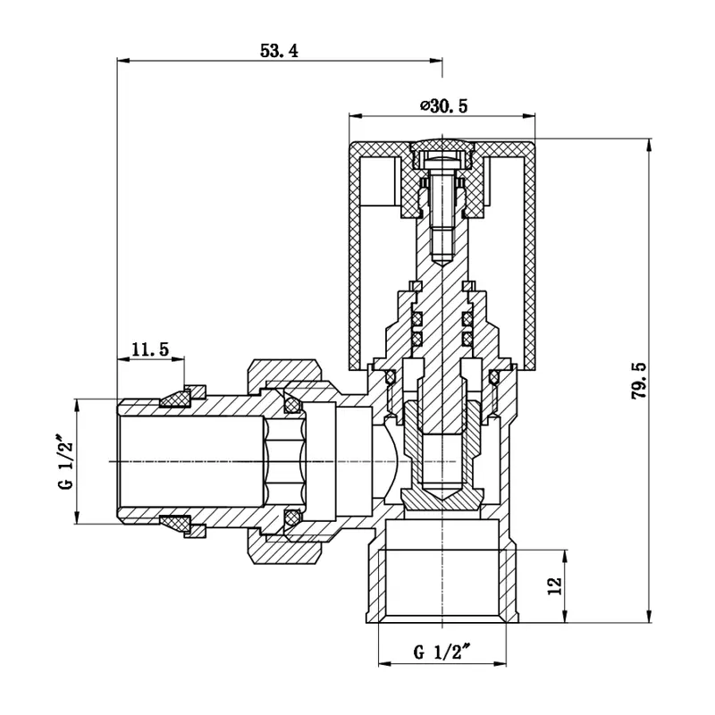 Кран радіаторний з антипротіканням SD Forte 1/2" кутовий хром SF236W15 Кран радіаторний з антипротіканням SD Forte 1/2" кутовий хром SF236W15
