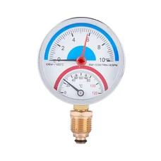 Термоманометр Thermo Alliance Standart нижнього підключення 1/2"З Ø80мм 120°C 10 бар SD17210B