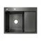 Мийка для кухні інтегрована Lidz Handmade H6350BR крило праворуч (LDH6350BRPVD45590) Brushed Black PVD 3,0/1,0 мм