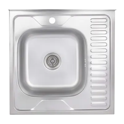 Кухонна мийка Brinex 6060-L 0,6 мм Satin (BRIN6060LSAT06)