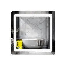 Дзеркало Lidz Kubis (KU2) 700х700 з LED-підсвічуванням Touch, з антизапотіванням, з димером, рег. яскравості LDKU70070049288
