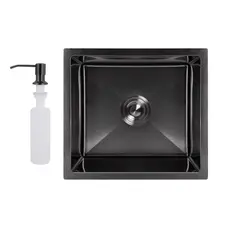 Мийка для кухні інтегрована під стільницю Lidz Handmade H4843B Brushed Black PVD 3,0/1,0 мм LDH4843BRUBLM49440
