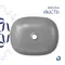 Раковина накладна Qtap Aquarius 470x380x120 мм, Stone grey, прямокутна, з донним клапаном QTAQA188SG49780