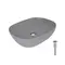 Раковина накладна Qtap Aquarius 470x380x120 мм, Stone grey, прямокутна, з донним клапаном QTAQA188SG49780