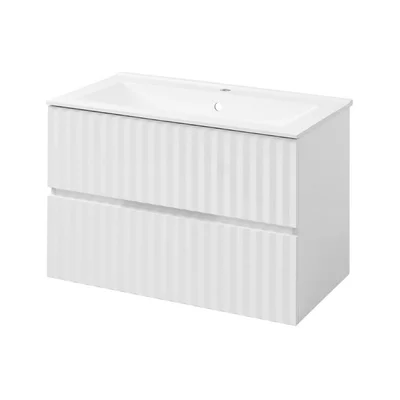 Тумба підвісна "Marble" 100 з умивальником "Еліт 100", біла для ванної кімнати