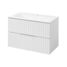 Тумба підвісна "Marble" 80 з умивальником "Еліт 80", біла для ванної кімнати