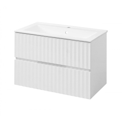 Тумба підвісна "Marble" 80 з умивальником "Еліт 80", біла для ванної кімнати