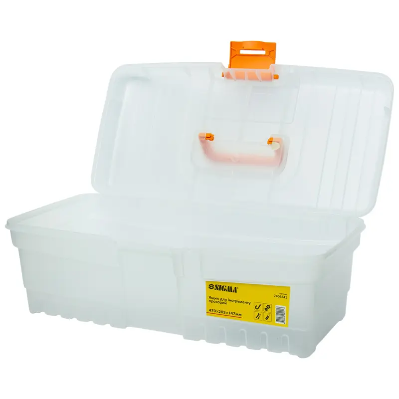 Ящик для інструменту (прозорий) 400×205×147мм SIGMA (7404241) Ящик для інструменту (прозорий) 400×205×147мм SIGMA (7404241)