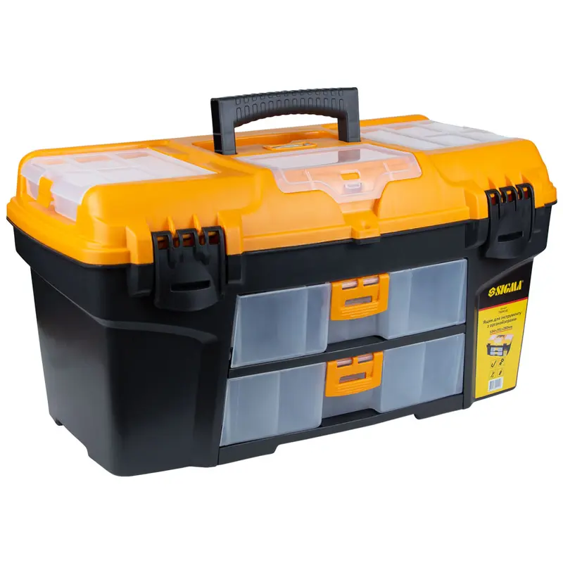 Ящик для інструменту зі знімними органайзерами і консоллю 534×291×280мм SIGMA (7404141) Ящик для інструменту зі знімними органайзерами і консоллю 534×291×280мм SIGMA (7404141)