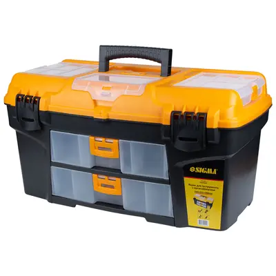 Ящик для інструменту зі знімними органайзерами і консоллю 534×291×280мм SIGMA (7404141) Ящик для інструменту зі знімними органайзерами і консоллю 534×291×280мм SIGMA (7404141)