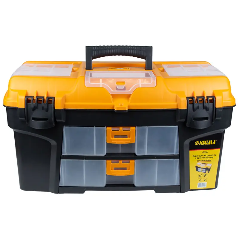 Ящик для інструменту зі знімними органайзерами і консоллю 534×291×280мм SIGMA (7404141) Ящик для інструменту зі знімними органайзерами і консоллю 534×291×280мм SIGMA (7404141)