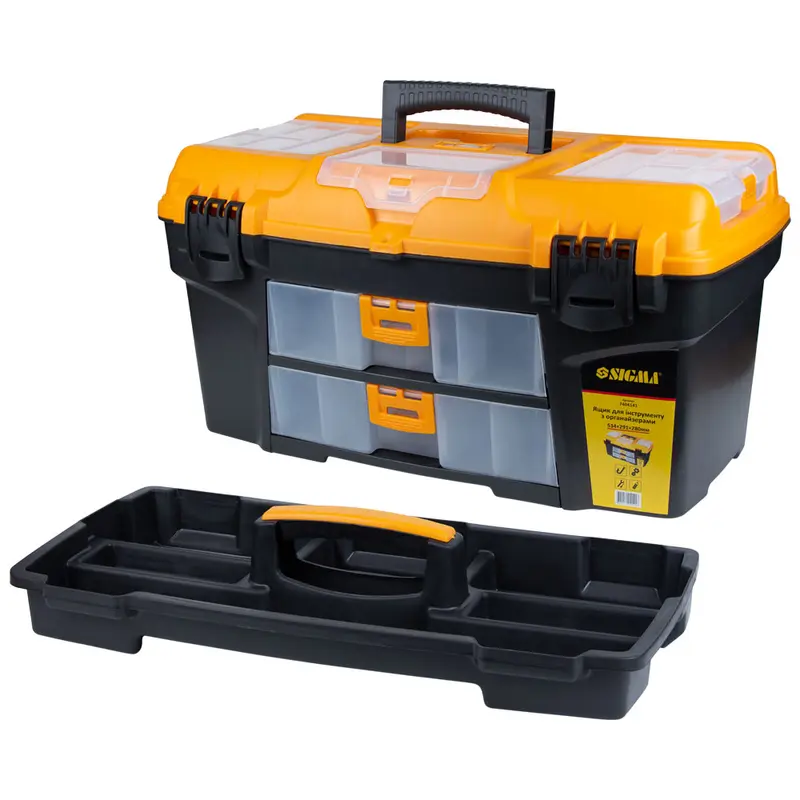 Ящик для інструменту зі знімними органайзерами і консоллю 534×291×280мм SIGMA (7404141) Ящик для інструменту зі знімними органайзерами і консоллю 534×291×280мм SIGMA (7404141)