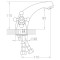 Змішувач VD 1/2" для раковини литий на шпильці TAU (VD-2A161C)