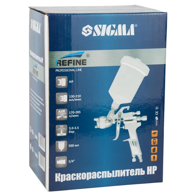 Фарборозпилювач HP Ø1.4мм 170-285л/хв 3-3.5бар в/б 500мл (пласт) REFINE (6811411) Фарборозпилювач HP Ø1.4мм 170-285л/хв 3-3.5бар в/б 500мл (пласт) REFINE (6811411)