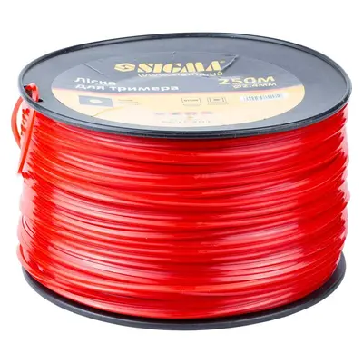 Ліска для тримера посилений квадрат Ø2.4мм 250м котушка SIGMA (5615291) Ліска для тримера посилений квадрат Ø2.4мм 250м котушка SIGMA (5615291)