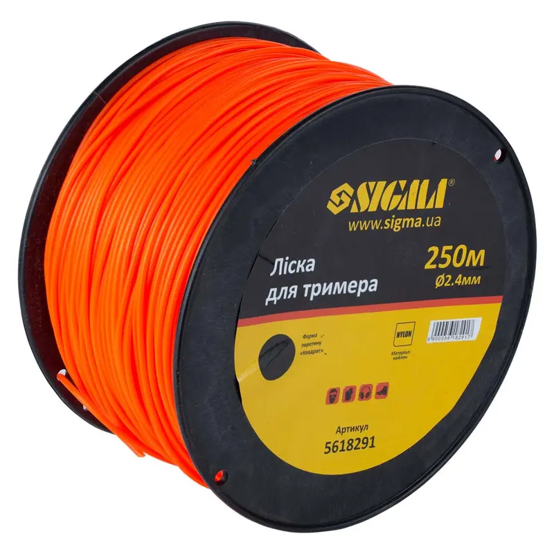 Ліска для тримера коло Ø2.4мм 250м котушка SIGMA (5618291) Ліска для тримера коло Ø2.4мм 250м котушка SIGMA (5618291)