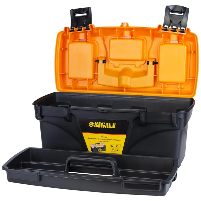 Ящик для інструменту з органайзером 410×209×195мм SIGMA (7403791) Ящик для інструменту з органайзером 410×209×195мм SIGMA (7403791)