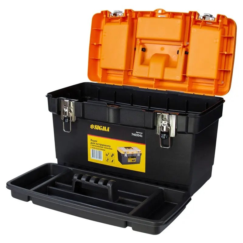 Ящик для інструменту (металеві замки) 413×212×244мм SIGMA (7403541) Ящик для інструменту (металеві замки) 413×212×244мм SIGMA (7403541)
