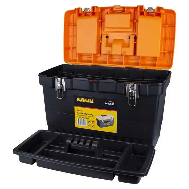 Ящик для інструменту (металеві замки) 486×267×320мм SIGMA (7403551) Ящик для інструменту (металеві замки) 486×267×320мм SIGMA (7403551)