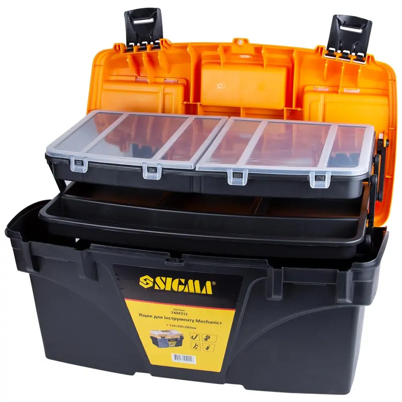 Ящик для інструменту Мechanic 510×290×280мм SIGMA (7404211) Ящик для інструменту Мechanic 510×290×280мм SIGMA (7404211)