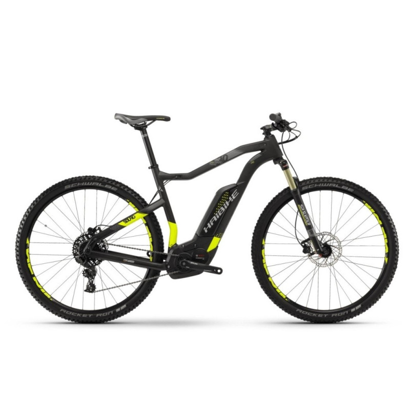 Электровелосипед Haibike SDURO HardNine Carbon 8.0 500Wh 29", рама L, бело-черно-желтый. 2018