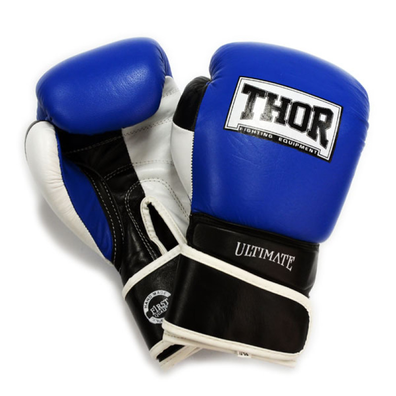 Перчатки боксерские THOR ULTIMATE 12oz /PU /сине-черно-белые