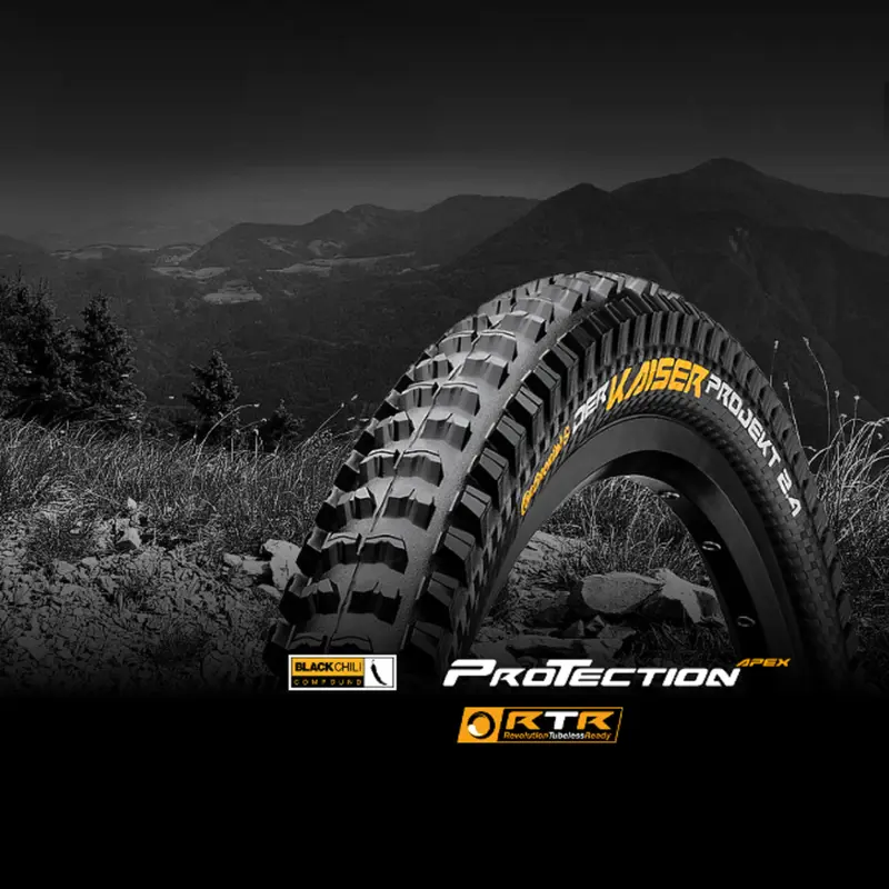 Покрышка Continental Der Kaiser Projekt 27.5"x2.4, Фолдинг, Tubeless, ProTection Apex Покрышка Continental Der Kaiser Projekt 27.5"x2.4, Фолдинг, Tubeless, ProTection Apex