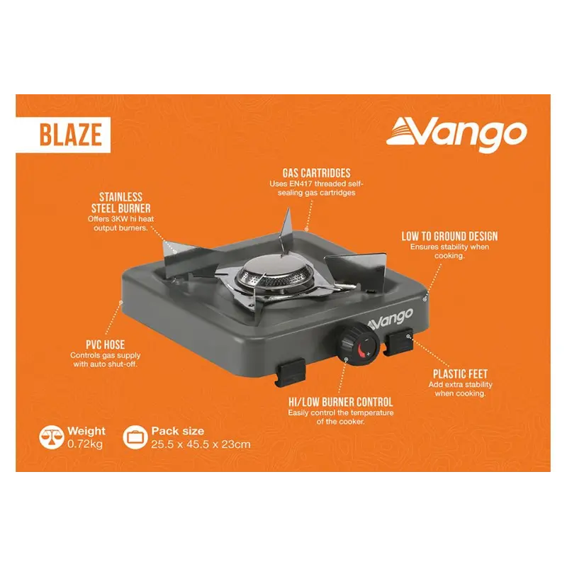 Портативна газова плитка Vango Blaze Grey (ACPBLAZE G10TDC) Портативна газова плитка Vango Blaze Grey (ACPBLAZE G10TDC)