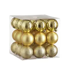 Ялинкові пластикові кульки "House of Seasons" комплект 27 шт, Ø 6 см, золотисті