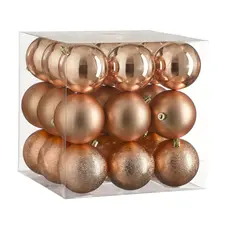 Ялинкові пластикові кульки "House of Seasons" комплект 27 шт, Ø 8 см, персик