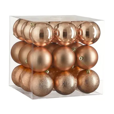 Ялинкові пластикові кульки "House of Seasons" комплект 27 шт, Ø 8 см, персик