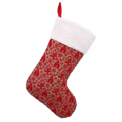 Шкарпетка новорічна декоративна Chomik 38 см, червона