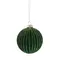 Ялинкова скляна кулька велюр "Chomik" Ø 8 см, зелена смугаста