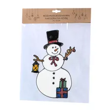 Наклейка новорічна "Сніговик з ліхтарем" Chomik, 23х31 см