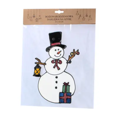 Наклейка новорічна "Сніговик з ліхтарем" Chomik, 23х31 см