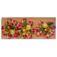 Прикраса декоративна Кульки Chomik з шишкою 11 см, комплект 3шт, золоті