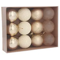 Ялинкові пластикові кульки Chomik комплект 12 шт, Ø 5см, золотисті