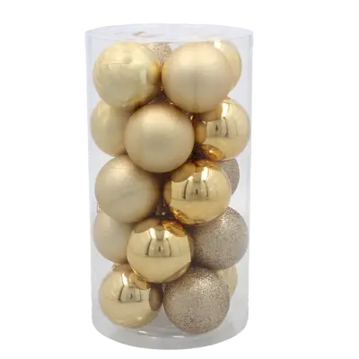 Ялинкові пластикові кульки Chomik комплект 20шт, Ø 5см, золотисті