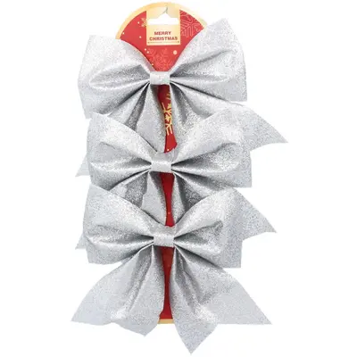 Банти декоративні Chomik текстиль, 3 шт, срібні