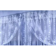 Гірлянда електрична Chomik "Штора", 150 LED, холодний білий, 3x1,5м, USB, з пультом, від мережі