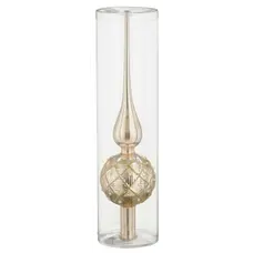 Ялинкова скляна верхівка Mica Decorations 31 см, золотиста, глянцева