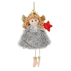 Прикраса-підвіска Chomik "Фея" хутро 8х16 см, сіра