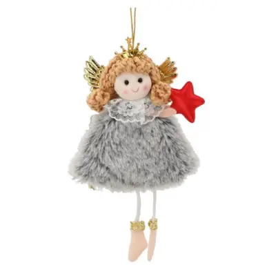 Прикраса-підвіска Chomik "Фея" хутро 8х16 см, сіра