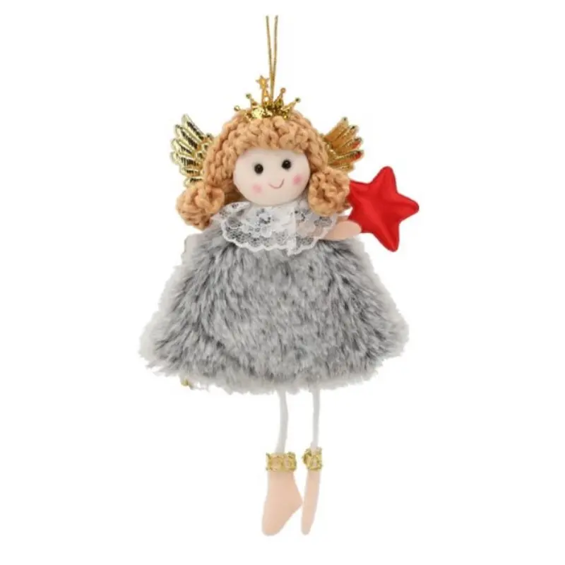 Прикраса-підвіска Chomik "Фея" хутро 8х16 см, сіра