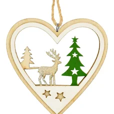 Декоративна підвіска 10 см, Серце, дерев'яна, House of Seasons